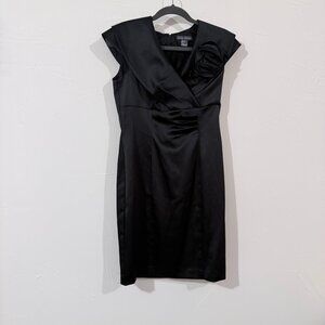 Elegant Jessica Howard Black Cocktail Dress Size 8 – Rosette Detail